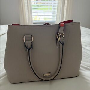 Aldo Beige Tote with Red Interior